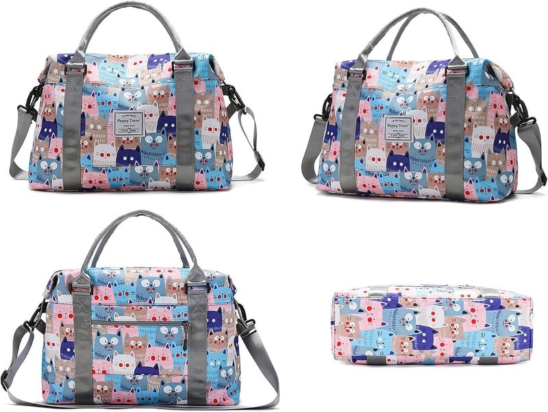NWLR Travel Duffle Bag Weekender Overnight Bag Gym Tote with Dry and Wet Separated Pocket for Women Girls Shoulder Workout Duffel Bag Water Resistant (cow print) - Image 3